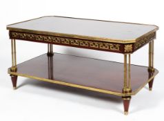 A contemporary French Louis XVI style mahogany and gilt-metal mounted coffee-table,