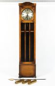 A Secessionist style oak longcase clock, early 20th century,