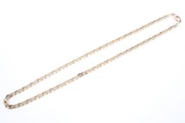 A 9ct gold flat link necklace. 35g. 52cm.