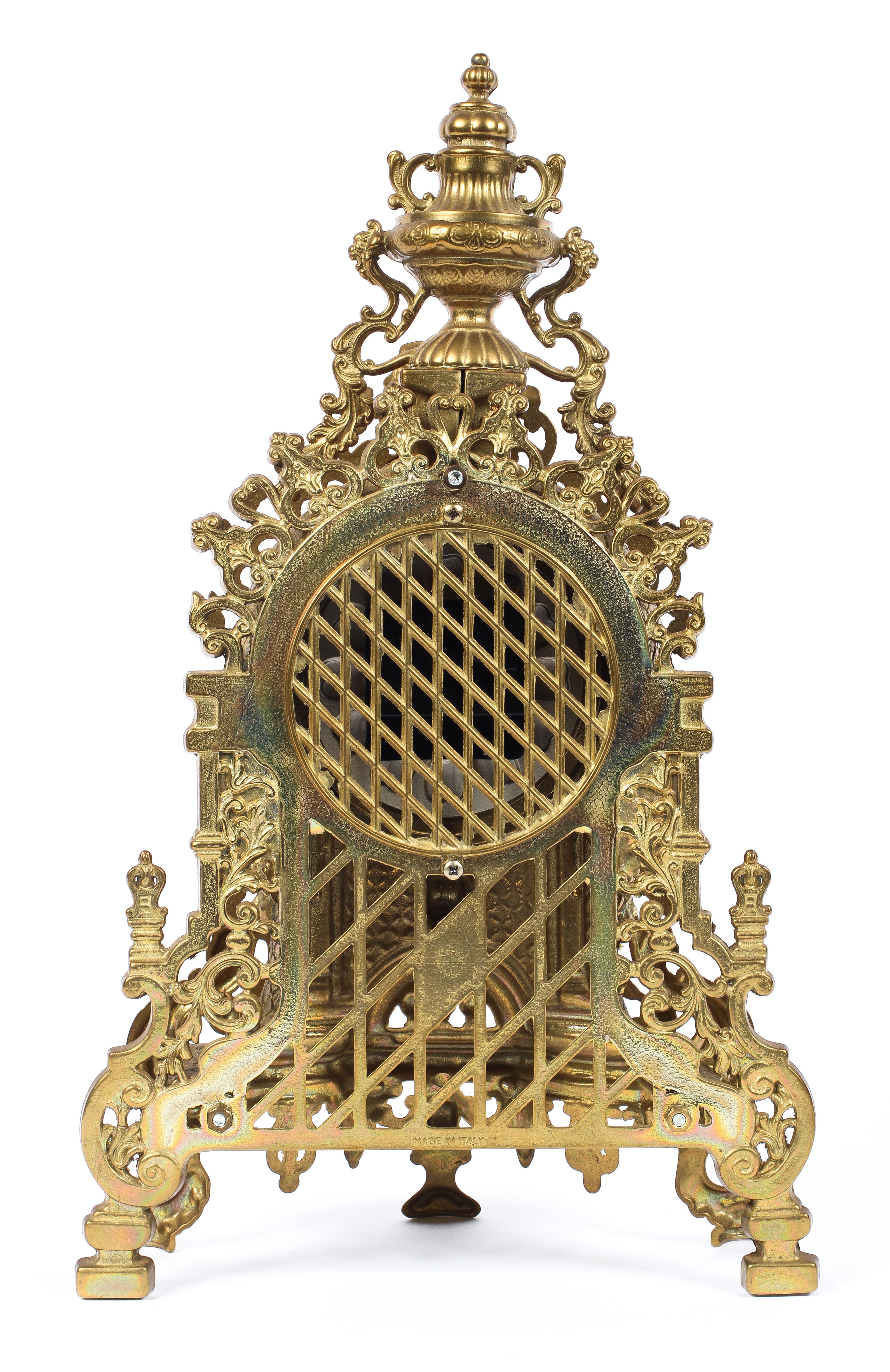 A French gilt-metal three piece clock garniture, 20th century, - Image 3 of 3