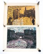 Kathe Strenitz, four artists proof woodblock prints