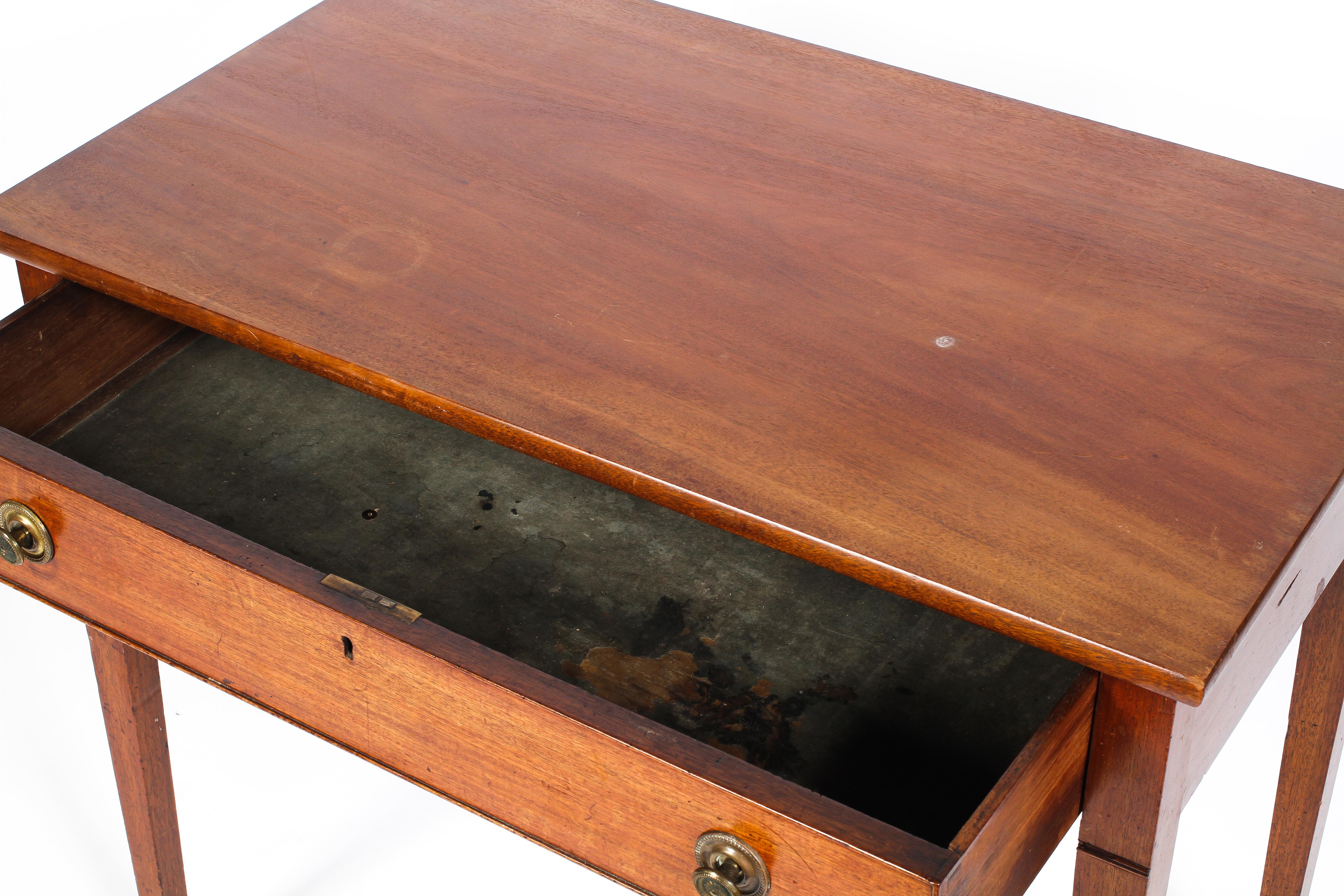 A 19th Century mahogany side table with plain rectangular top, - Image 2 of 2