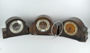 Three early 20th century mantel clocks with Arabic numerals to the face, two marked Westminster,