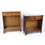 Two 20th century book shelves, both with adjustable shelves and two short drawers to the top,