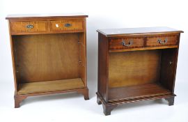 Two 20th century book shelves, both with adjustable shelves and two short drawers to the top,