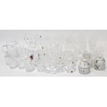 A collection of 20th & 21st century glassware, including wine glasses, champagne flutes,