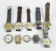 A collection of vintage wristwatches, to include an early Ralco, Inventic, Buler and more.