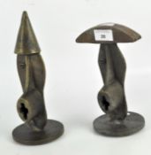 Two contemporary bronze sculptures, 'Pierrot' and 'Harlekyn' 2011