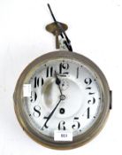 A early 20th century Junghans wall clock, silvered dial with Arabic numerals,