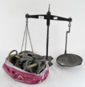 A set of Victorian cast metal measuring scales, height 46cm,