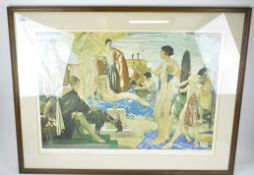 A William Russell Flint signed print, 'The Judgment of Paris', signed in pencil (lower right),