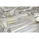 A selection of flatware, including a boxed set of stainless steel knives and forks, an EPNS ladle,