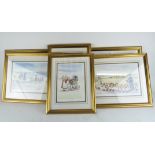 Six signed limited edition Faye Whittaker prints, depicting seaside scenes featuring children,