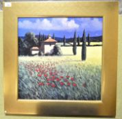 A David Short (1940) coloured print 'Summers Brilliance', depicting a field of poppies, framed,