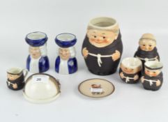 Five mid-century Hummel Goebel Western Germany Friar Tuck ceramics