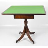 A Regency style Victorian mahogany card table,