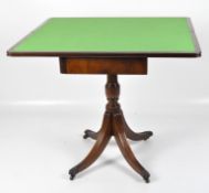 A Regency style Victorian mahogany card table,