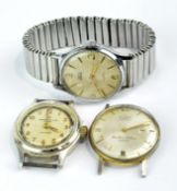 Three vintage gents wristwatches, comprising; Smiths Astral manual wind,
