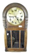 A Victorian wall clock, the gilt dial with Roman numerals,