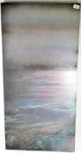 A contemporary mixed media on canvas by Julie Oldfield 'The Cobb Lyme Regis', 100cm x 50cm.