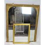 A 20th century over mantle wall mirror, with moulded gilt decorations with another
