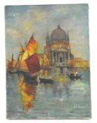 An unsigned oil on canvas, depicting Saint Mark's Basilica in Venice,