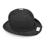 A antique wool felt bowler hat, interior leather band marked 'The Filtra Ventilated Band',