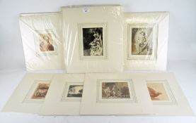 A large quantity of prints featuring works by Rembrandt and other classical artists,