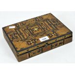 A 20th century inlaid box with hinged lid,