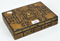 A 20th century inlaid box with hinged lid,