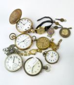 An assortment of wrist and pocket watches,