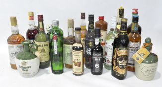 A large selection of vintage alcohol, to include No 10 gin, Southern comfort,