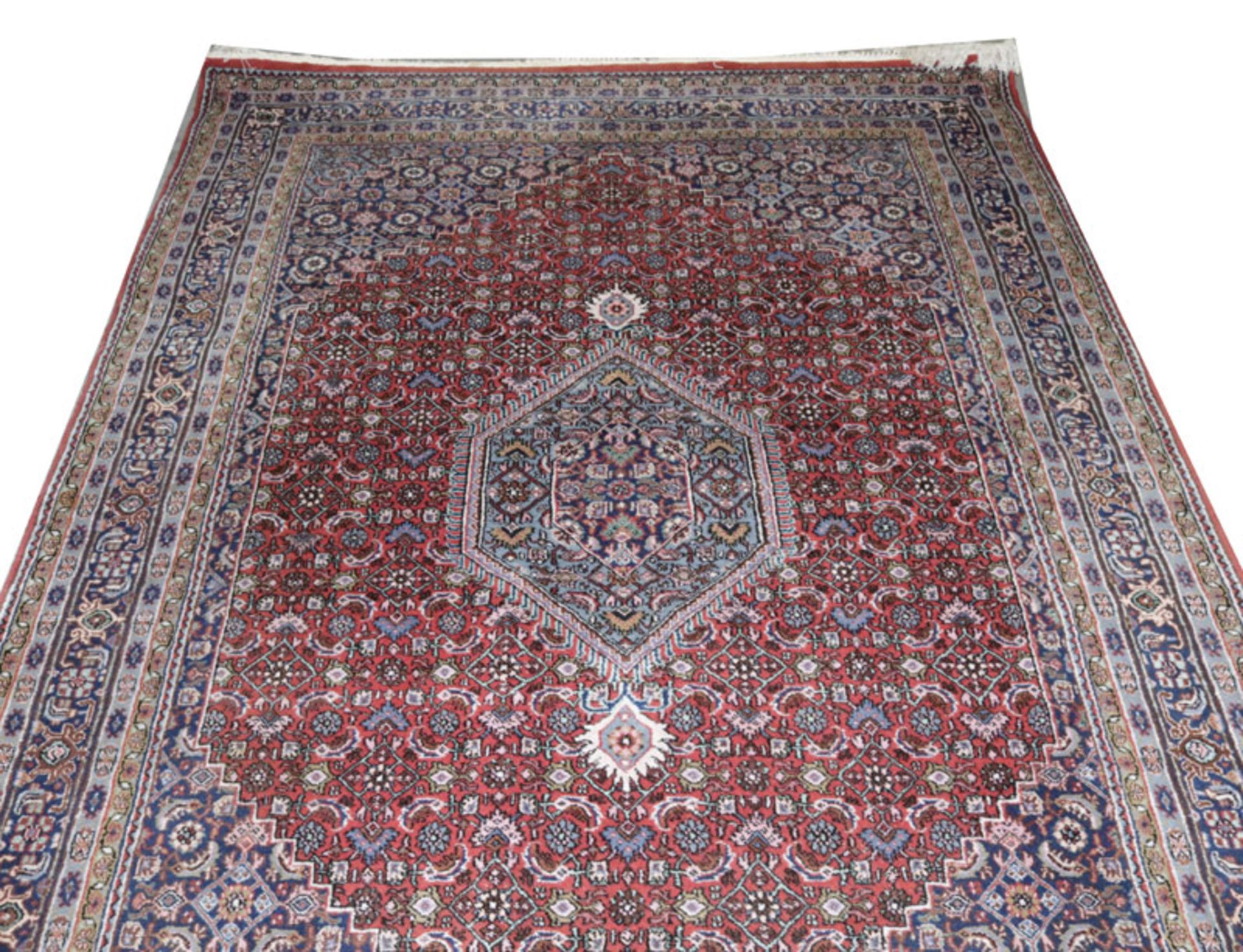 Teppich, Wiss, blau/rot/bunt, Gebrauchsspuren, 244 cm x 170 cm
