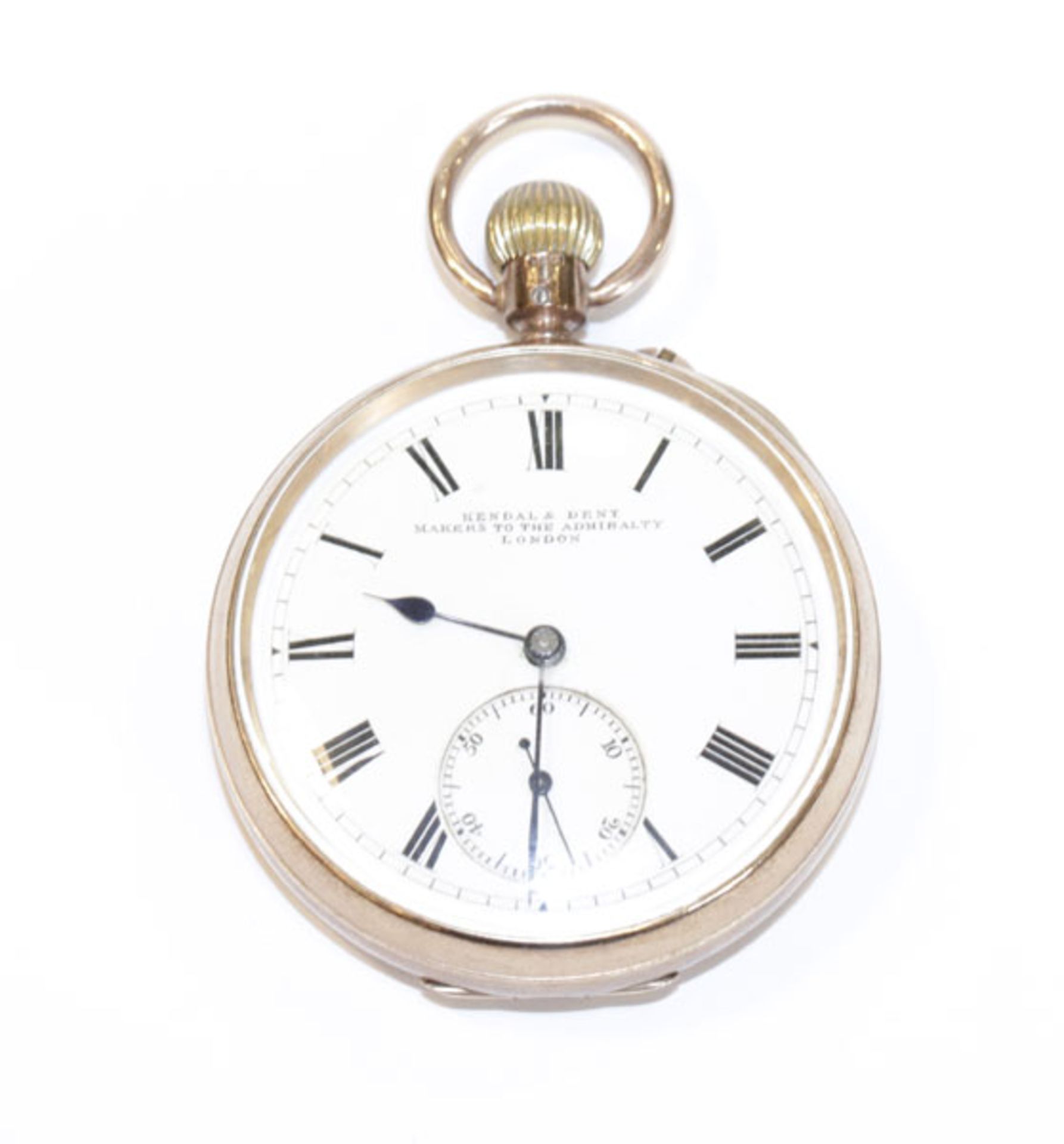 9 k Gelbgold Taschenuhr, Kendal &amp; Dent, Markers to the Admirality London, Birmingham 1910, intak