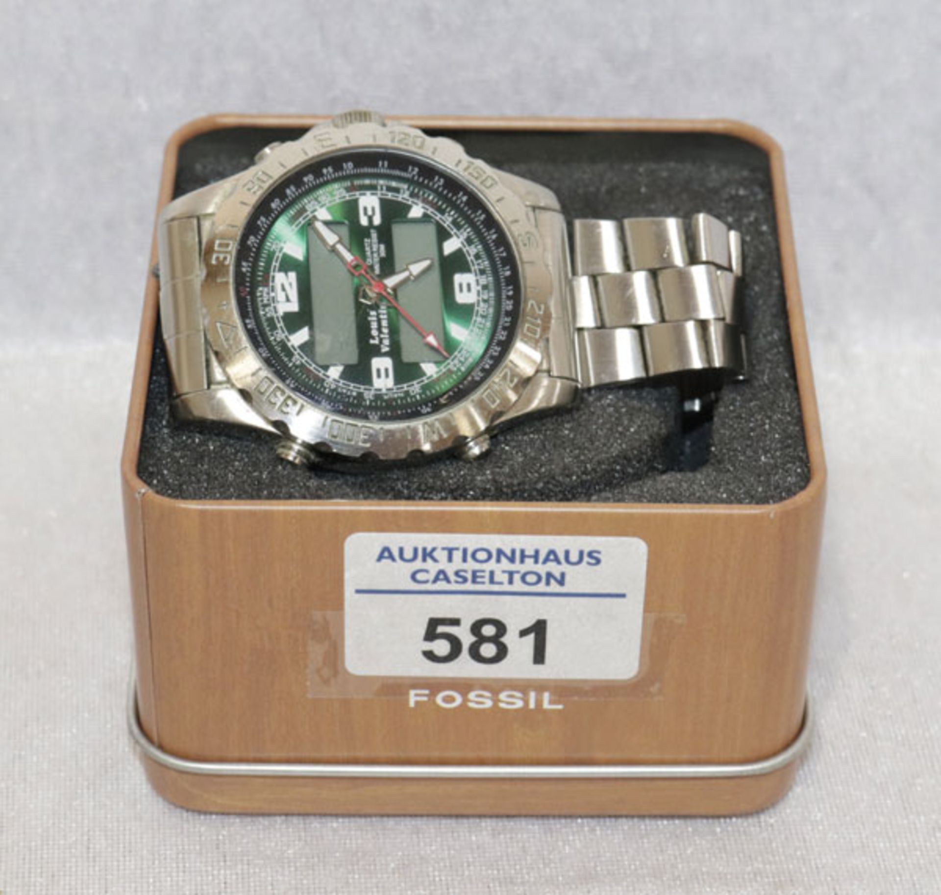 Louis Valentin Quartz Herren-Armbanduhr, Stahl, getragen