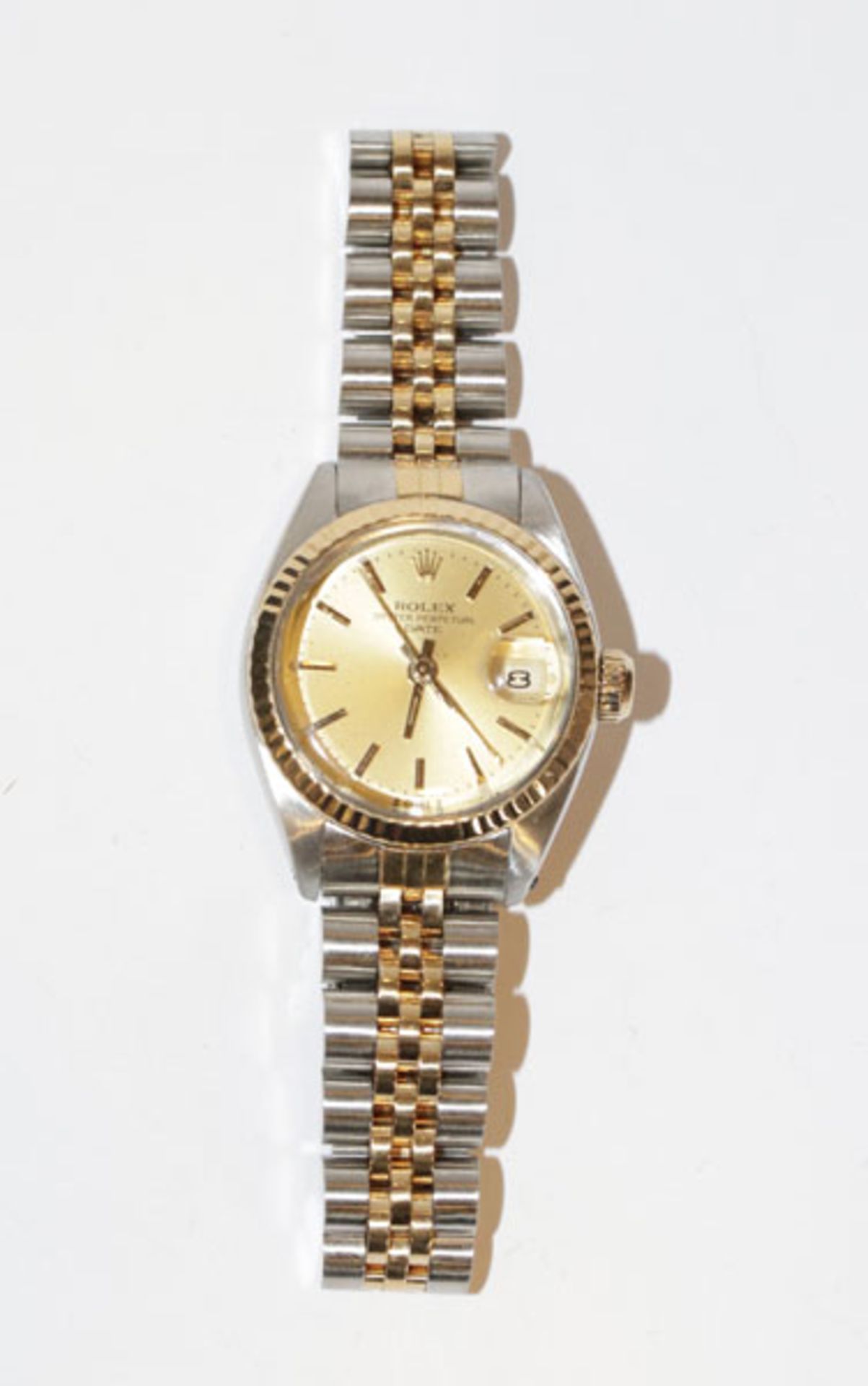 Rolex Oyster Perpetual Date Armbanduhr, Stahl/18 k Gelbgold, mit Papiere, intakt, guter Zustand,