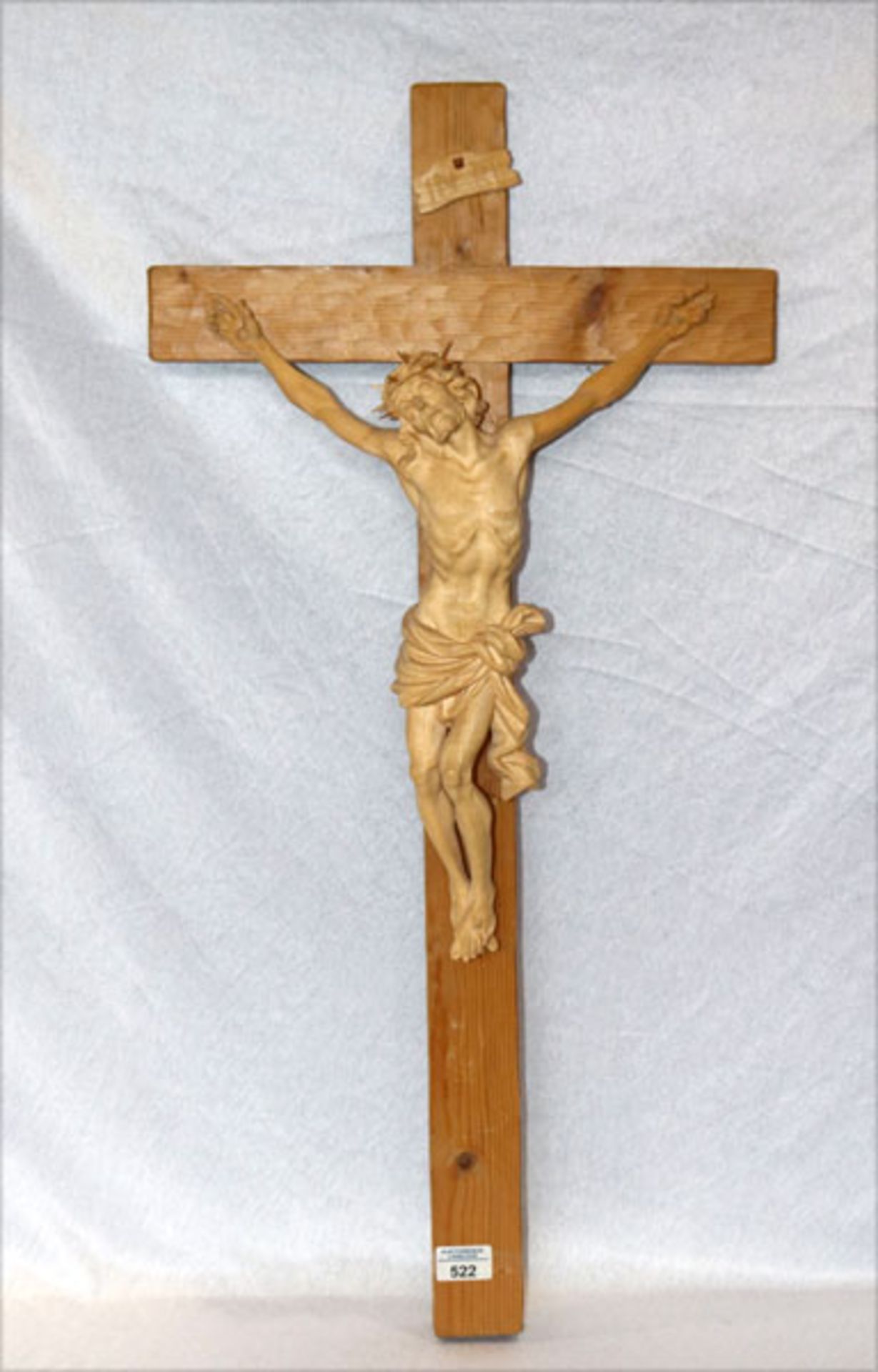Holzkreuz mit Korpus Christi, H 85 cm, B 41 cm