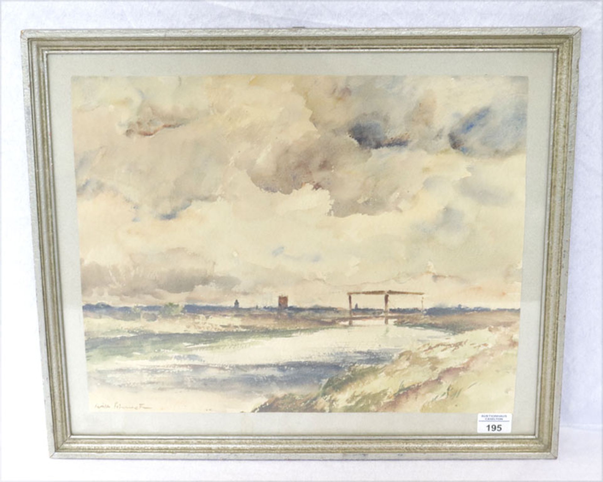 Aquarell 'Holländische Landschafts-Szenerie', signiert wilh. Schemtz, * 1890 Düsseldorf + 1938 Aache