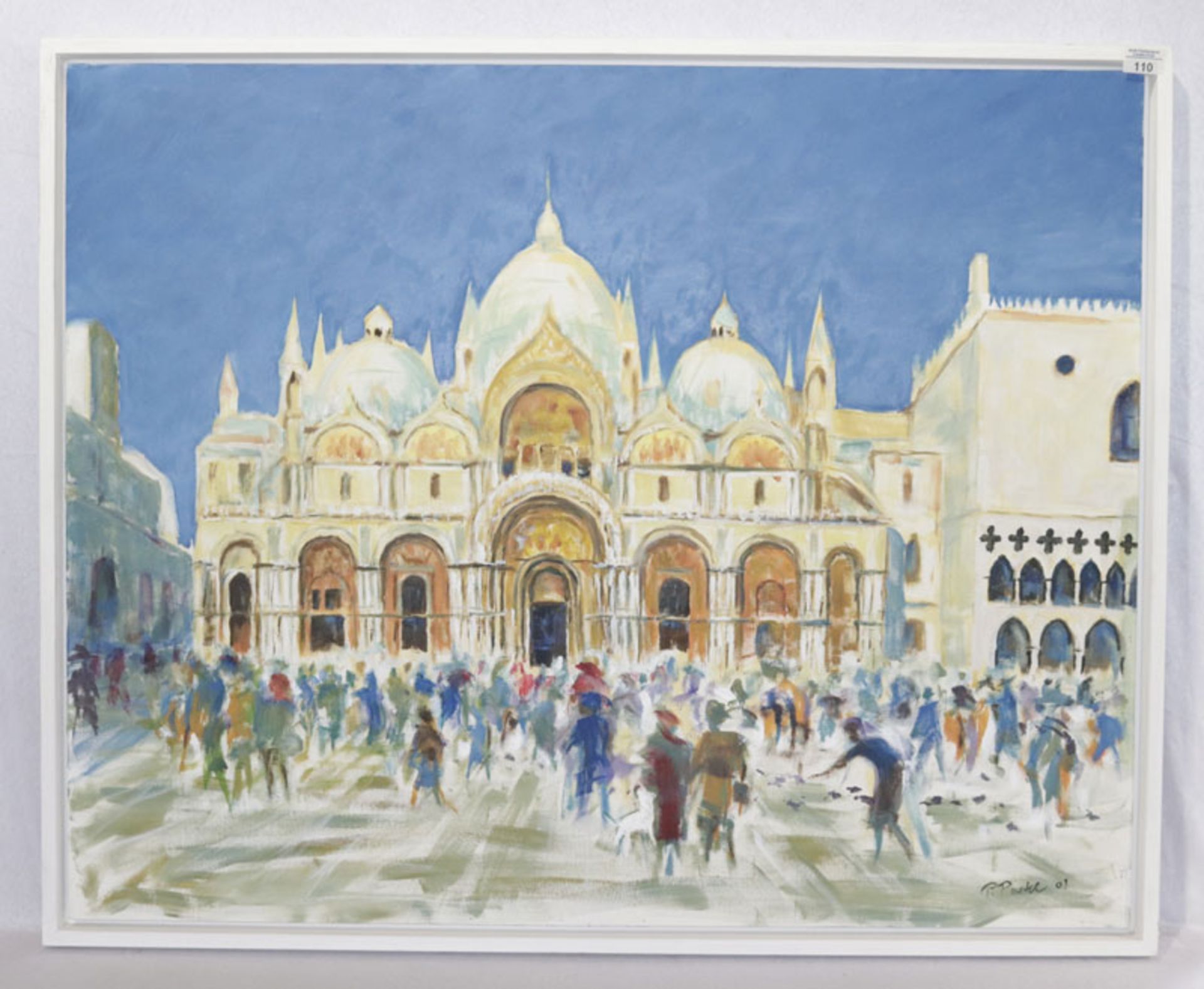 Gemälde ÖL/LW 'Markusplatz Venedig', signiert Postel, Peter, * 7.2.1926 Dresden + 23.9.2014