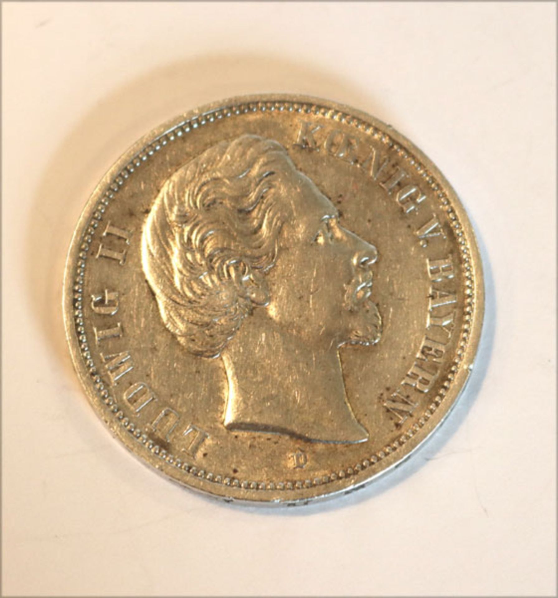 Silbermünze 5 Reichsmark Ludwig II. 1875, ss