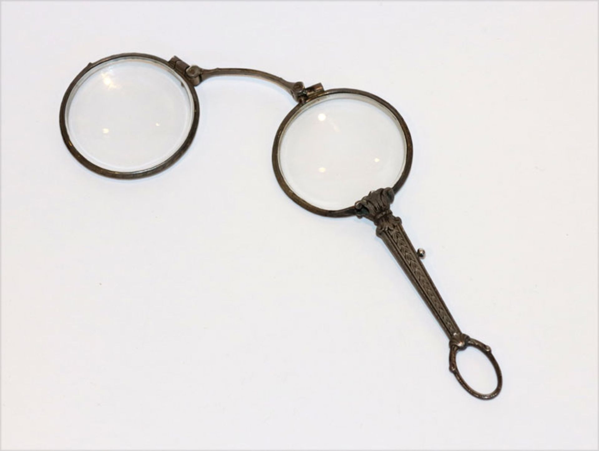 Lorgnon - Stielbrille, 925 Silber, 22 gr., L 11 cm, Gebrauchsspuren