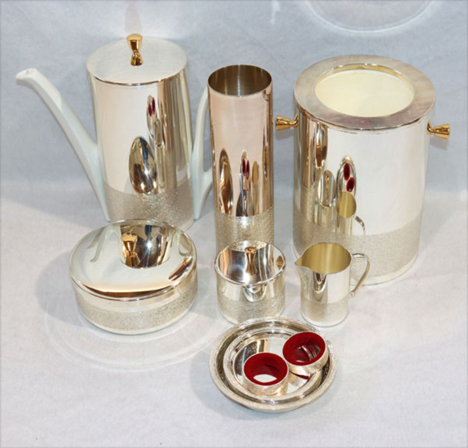 BSF Konvolut: Kaffeekanne, Milch und Zucker, Weinkühler, Flaschen- und Gläser-Untersetzer, Vase