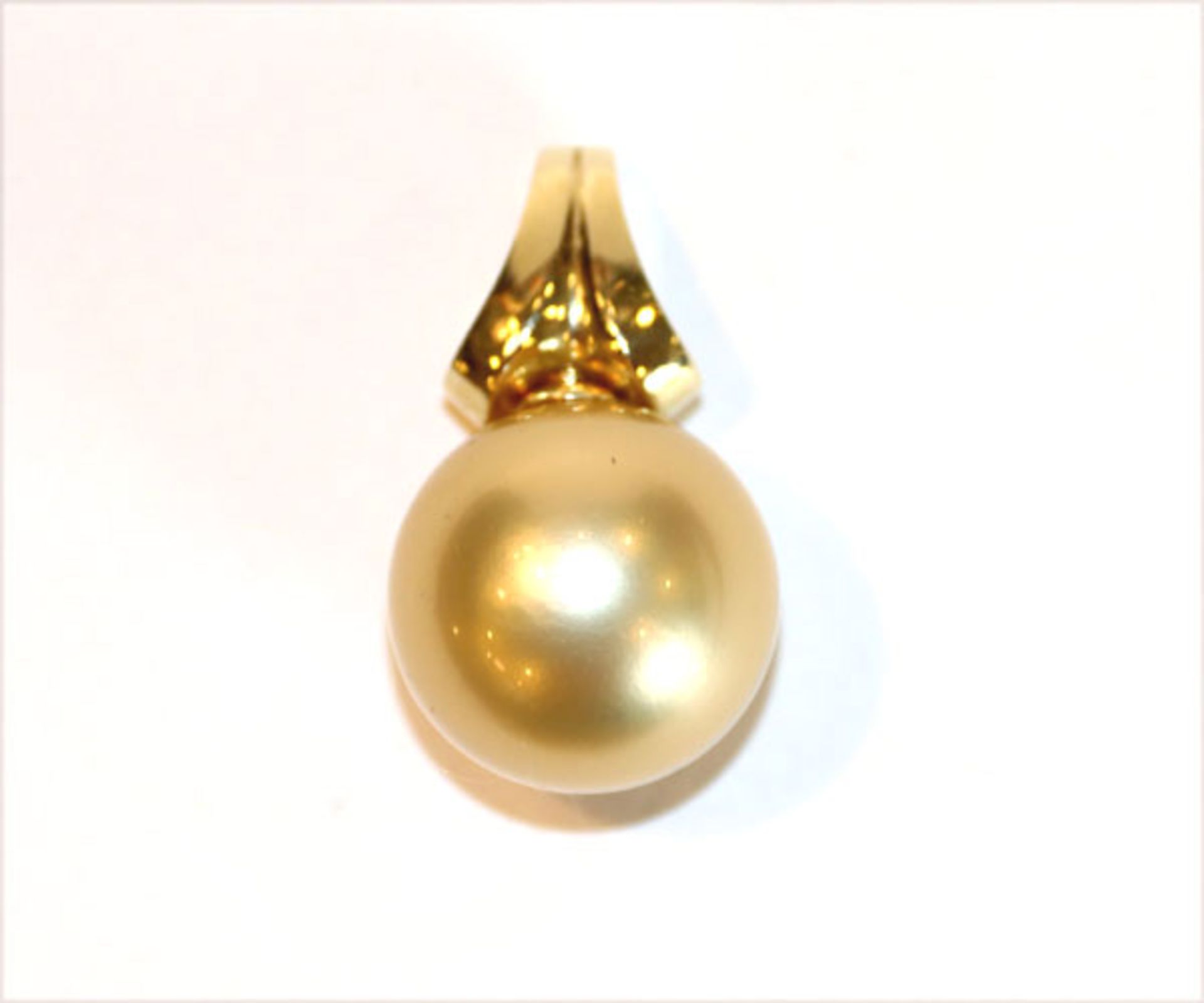 14 k Gelbgold Perlen-Anhänger, 5,8 gr., L 2,5 cm