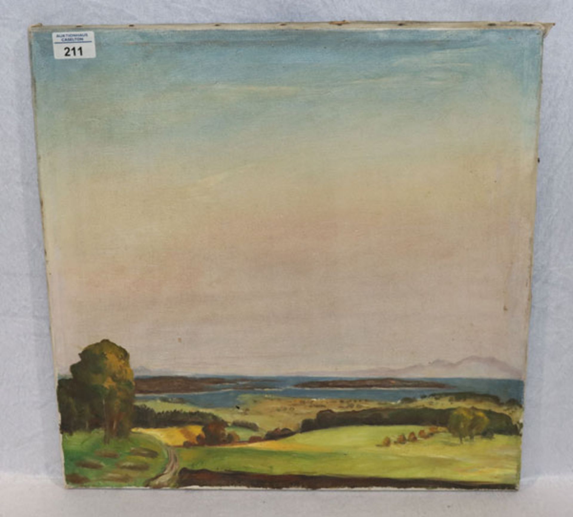 Gemälde ÖL/LW 'Landschafts-Szenerie', ohne Rahmen, 47 cm x 47 cm (00081)
