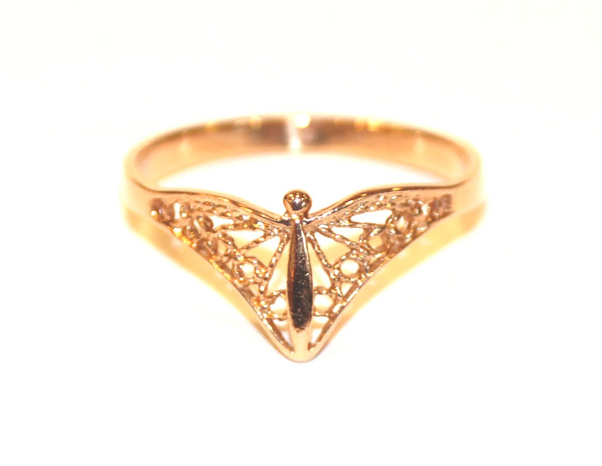 Feiner Roségold Ring, 583 Gold, Rußland ?, 1,7 gr., Gr. 58