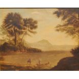 After Claude Lorrain (Gellee) - oil on canvas laid on panel - Coast view with the Embarkation of