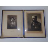 A pair of early 20thC gilt metal photo frames with blue guilloche enamel decoration, 12" x 9"