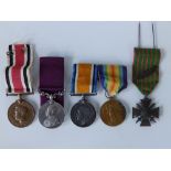 A WWI medal duo awarded to J84876 E F James Ord RN, A Special Constabulary Medal to William A.