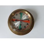A 20thC brass cased ship's wall clock by Wempe, Hamburg with 6" circular dial.