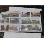 A plastic folder containing approximately 120 early 20thC postcards depicting English town views.